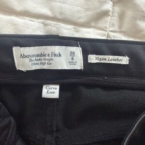 Abercrombie & Fitch Black Vegan Leather Ankle Pants